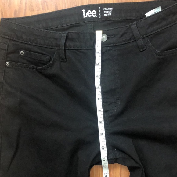 Lee Black Regular Fit Mid Rise Boot Cut Jeans Sz 14 - Picture 8 of 9